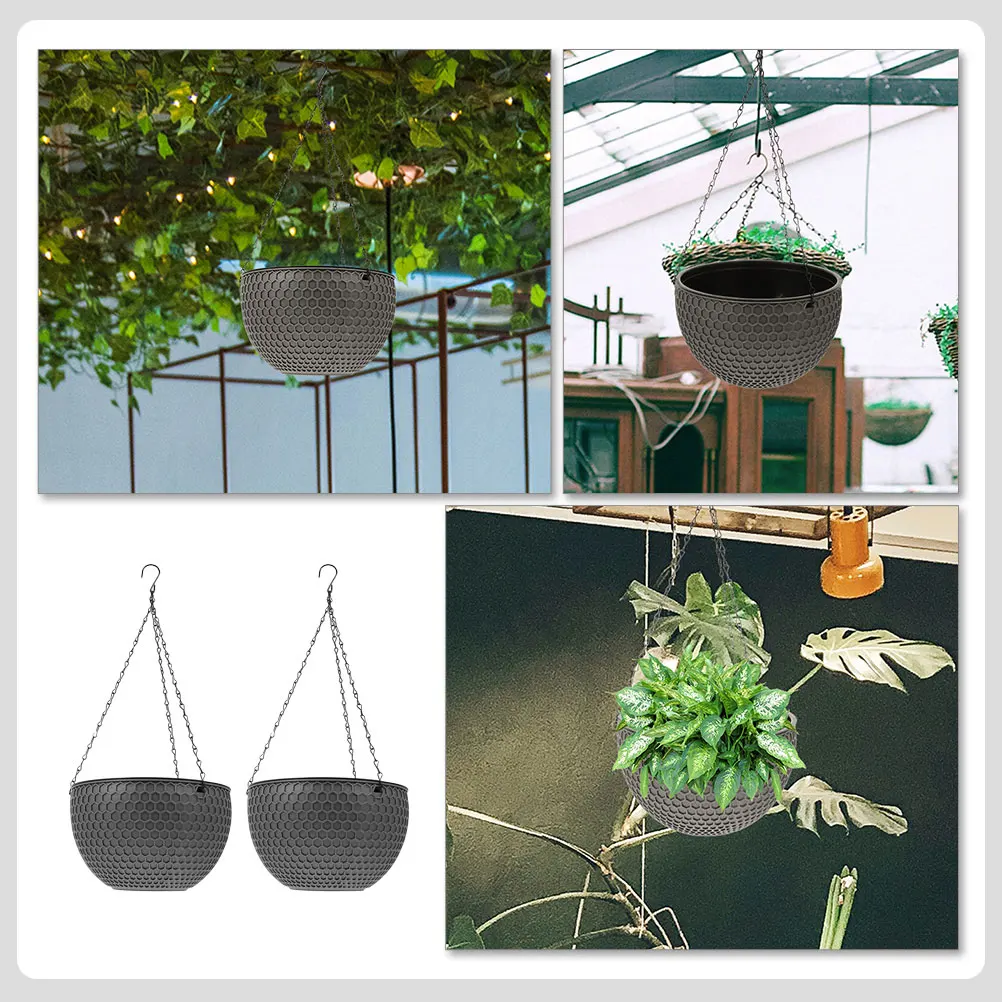 2pcs Hanging Flower Pot Plastic Durable Decorative Planter Round Succulents Pot Balcony Garden Wall Mounted Plant Container
2pcs Hanging Flower Pot Plastic Durable Decorative Planter Round Succulents Pot Balcony Garden Wall Mounted Plant Container