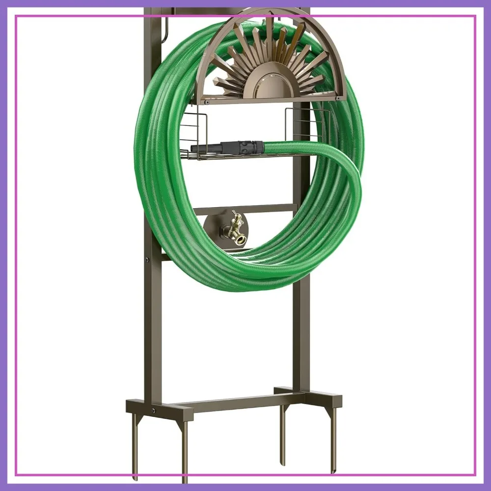 Freestanding Garden Hose Holder with Brass Faucet, Heavy Duty Holds 150-Feet Hose, Storage Basket for Patio Yard Lawn
Freestanding Garden Hose Holder with Brass Faucet, Heavy Duty Holds 150-Feet Hose, Storage Basket for Patio Yard Lawn