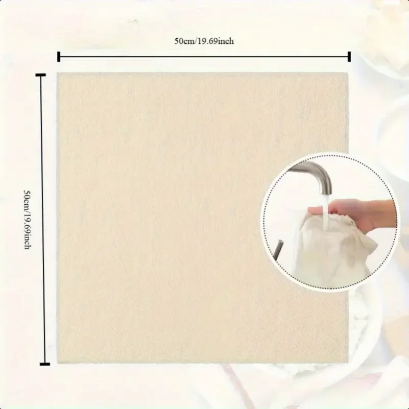 3pcs 100% Unbleached Cheese Cloths, 50.8x50.8cm Hemmed Edge, Reusable for Straining, Yogurt & More (Grade 100)
3pcs 100% Unbleached Cheese Cloths, 50.8x50.8cm Hemmed Edge, Reusable for Straining, Yogurt & More (Grade 100)