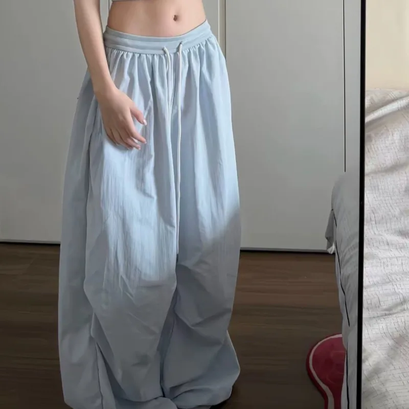 New Summer Casual Loose Long Pants Women Embroidery Fashion Draped Elastic Waist Drawstring Wide Leg Trousers Streetwear
New Summer Casual Loose Long Pants Women Embroidery Fashion Draped Elastic Waist Drawstring Wide Leg Trousers Streetwear