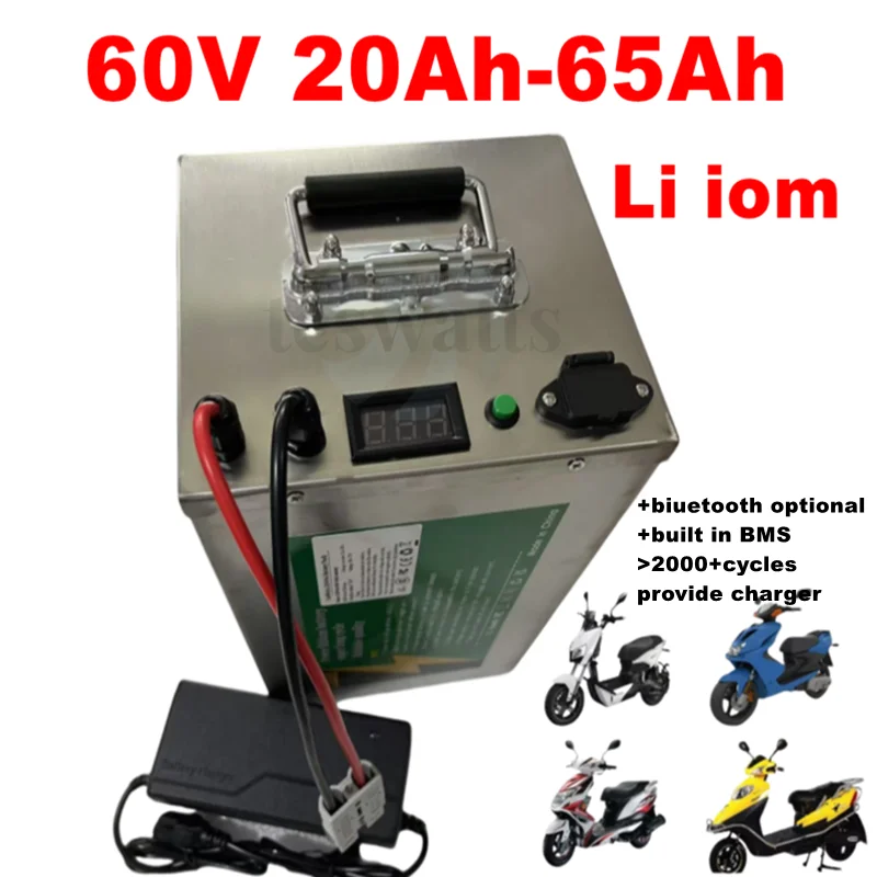 60V 20Ah 35Ah 40Ah 50Ah 65Ah Batteria ricaricabile agli ioni di litio per carrelli da viaggio per motociclette a due ruote per v
60V 20Ah 35Ah 40Ah 50Ah 65Ah Batteria ricaricabile agli ioni di litio per carrelli da viaggio per motociclette a due ruote per v