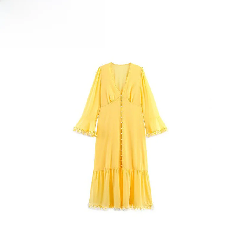 Faionable Large Size Women's Dr ZR Autumn New Pearl Button Splice Flower V-ne Long Skirt Ele Casual Polyester...
Faionable Large Size Women's Dr ZR Autumn New Pearl Button Splice Flower V-ne Long Skirt Ele Casual Polyester...