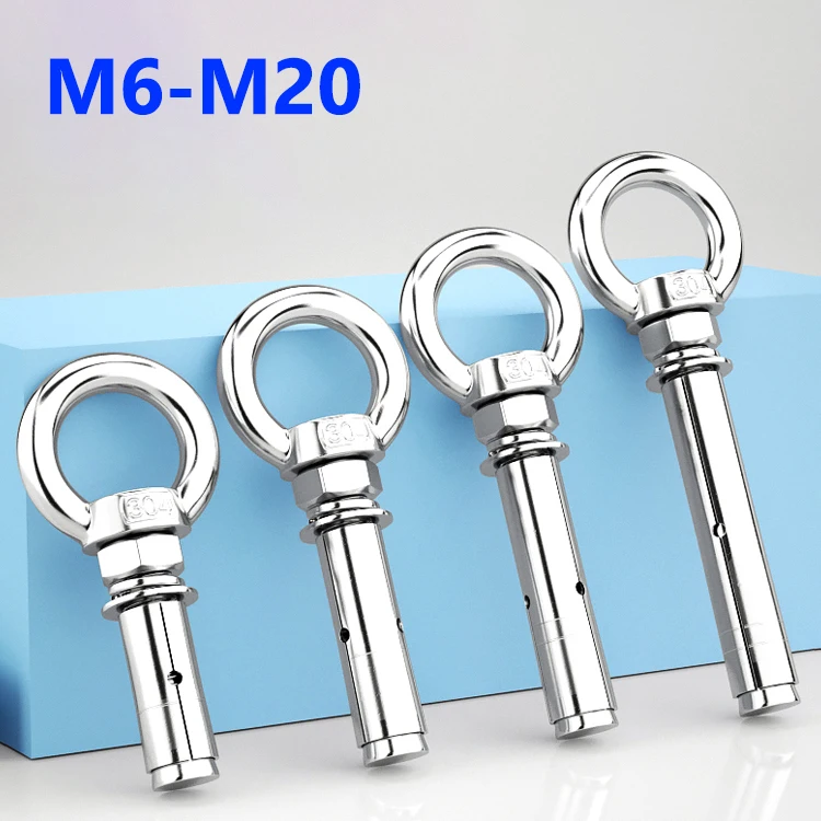 Eye Bolts M6 M8 M10 M12 M14 M16 M18 M20 Concrete Expansion Eye Bolts 304 Stainless Steel Sleeve Anchor
Eye Bolts M6 M8 M10 M12 M14 M16 M18 M20 Concrete Expansion Eye Bolts 304 Stainless Steel Sleeve Anchor