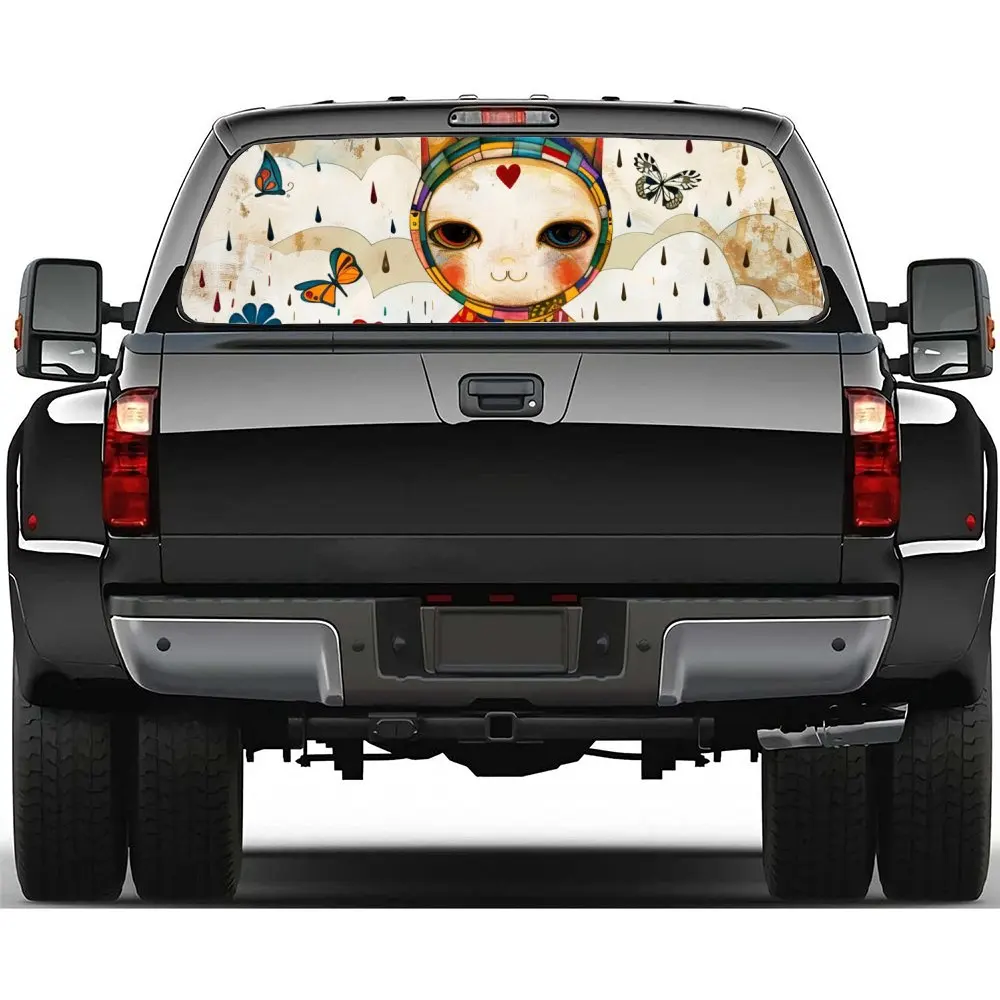 Cute Cartoon Cat Doll Butterfly Raindrops Patterns Car Rear Windshield Sticker Truck Window See Through Perforated Back Window V
Cute Cartoon Cat Doll Butterfly Raindrops Patterns Car Rear Windshield Sticker Truck Window See Through Perforated Back Window V