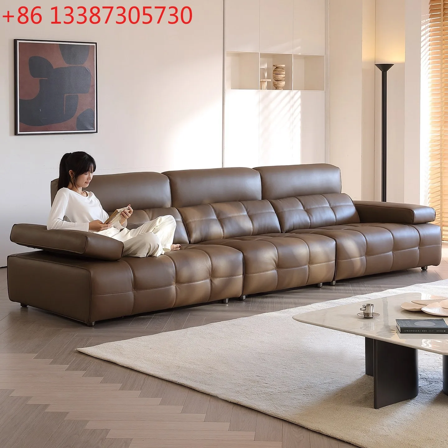 Adjustable sofa Italian minimalist first layer cowhide living room straight row
Adjustable sofa Italian minimalist first layer cowhide living room straight row