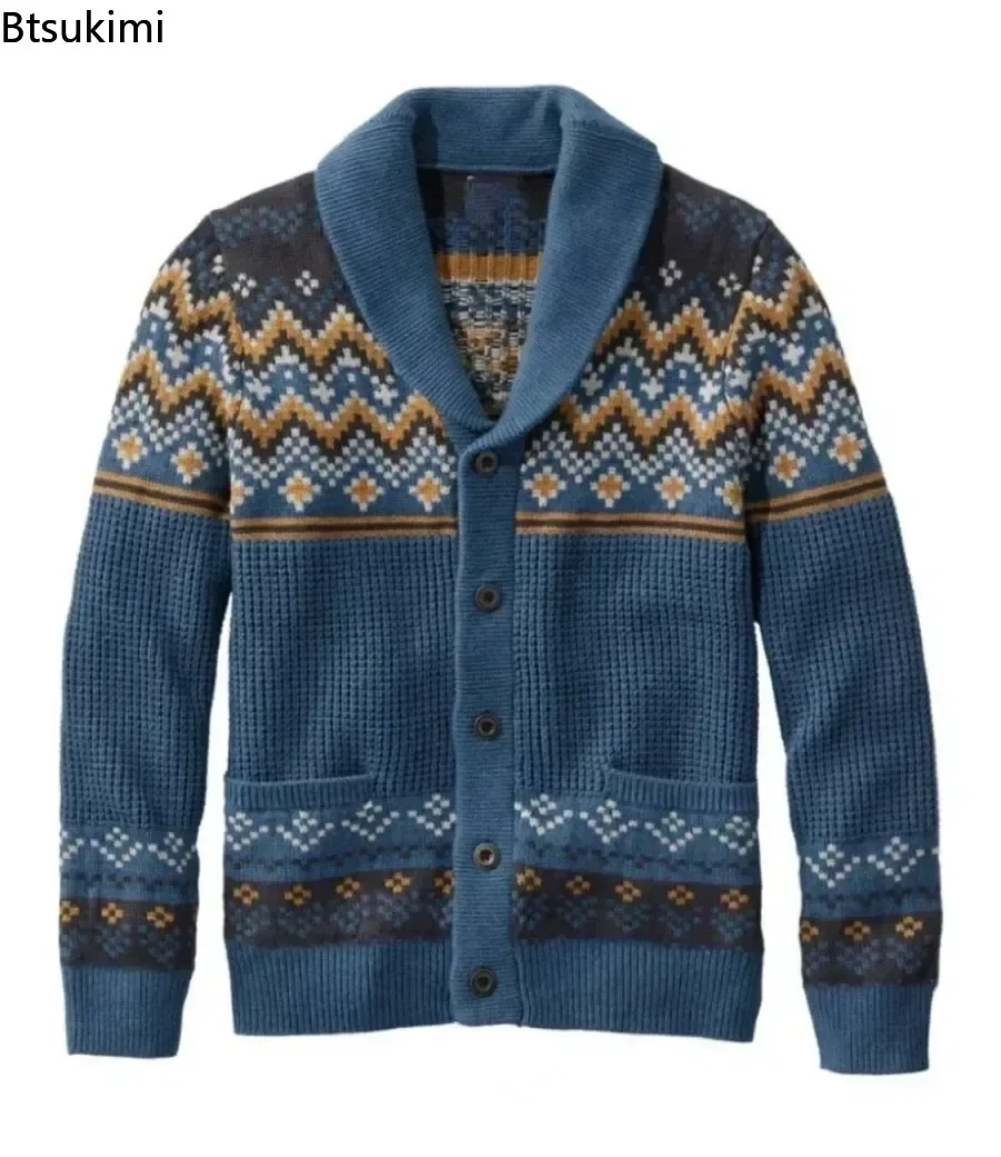 2026 Men's Winter Knitted Sweater Jacket Vintage Jacquard Cardigan Sweaters Lapel Single Breasted Knitted Sweater Coats for Men
2026 Men's Winter Knitted Sweater Jacket Vintage Jacquard Cardigan Sweaters Lapel Single Breasted Knitted Sweater Coats for Men