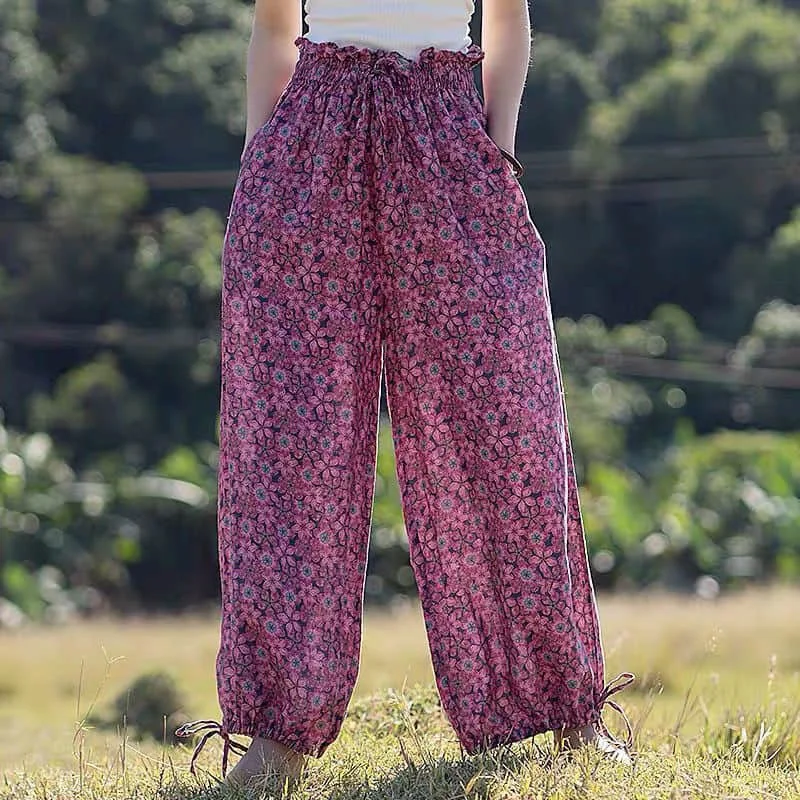 Cotton Linen Pants Women Floral Elastic Waist Printed Loose Casual Baggy Pants Vintage Korean Style Trousers Clothes Harem Pants
Cotton Linen Pants Women Floral Elastic Waist Printed Loose Casual Baggy Pants Vintage Korean Style Trousers Clothes Harem Pants