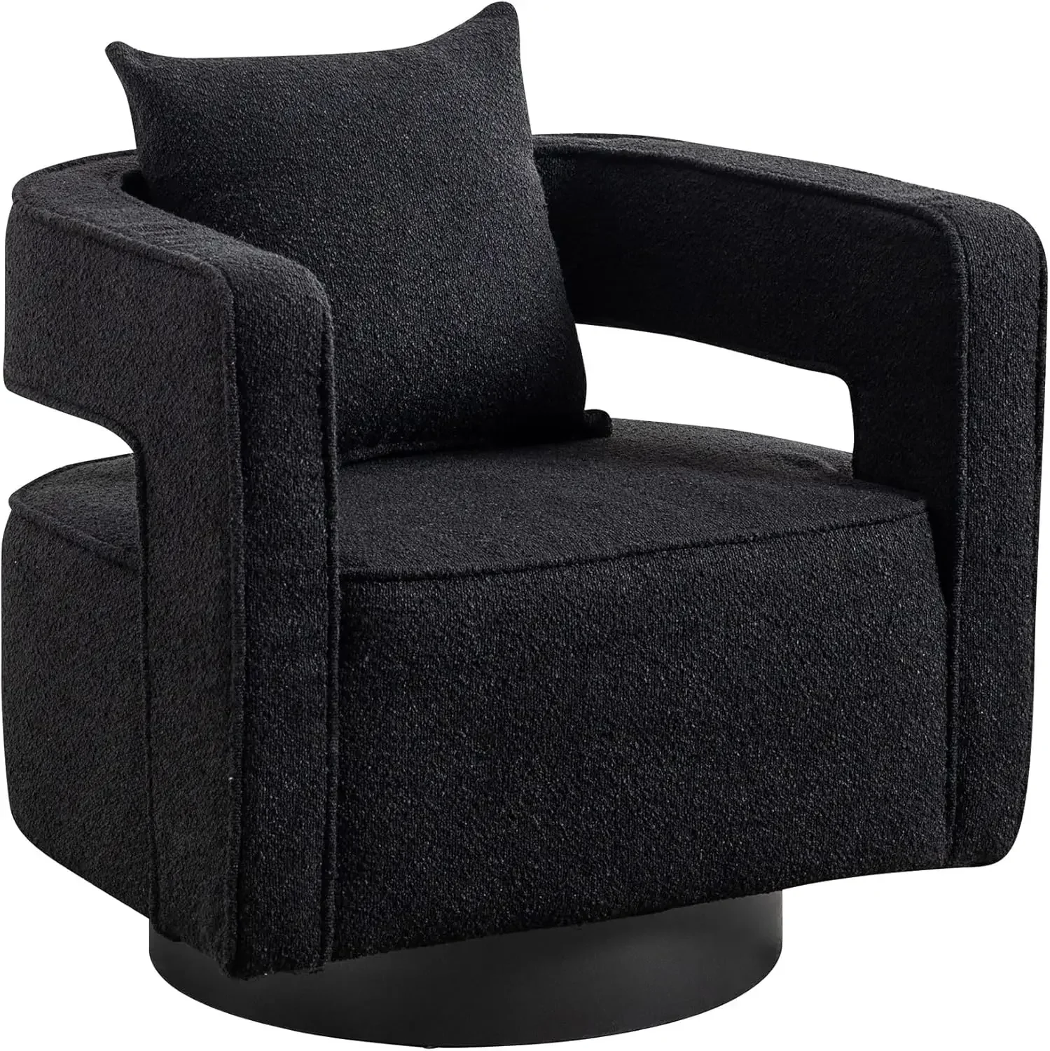 29" W Modern Boucle Swivel Accent Chair Open Back Comfy Sofa Chair with Black Wood Base for Nursery Bedroom Living Room Hotel Of
29" W Modern Boucle Swivel Accent Chair Open Back Comfy Sofa Chair with Black Wood Base for Nursery Bedroom Living Room Hotel Of