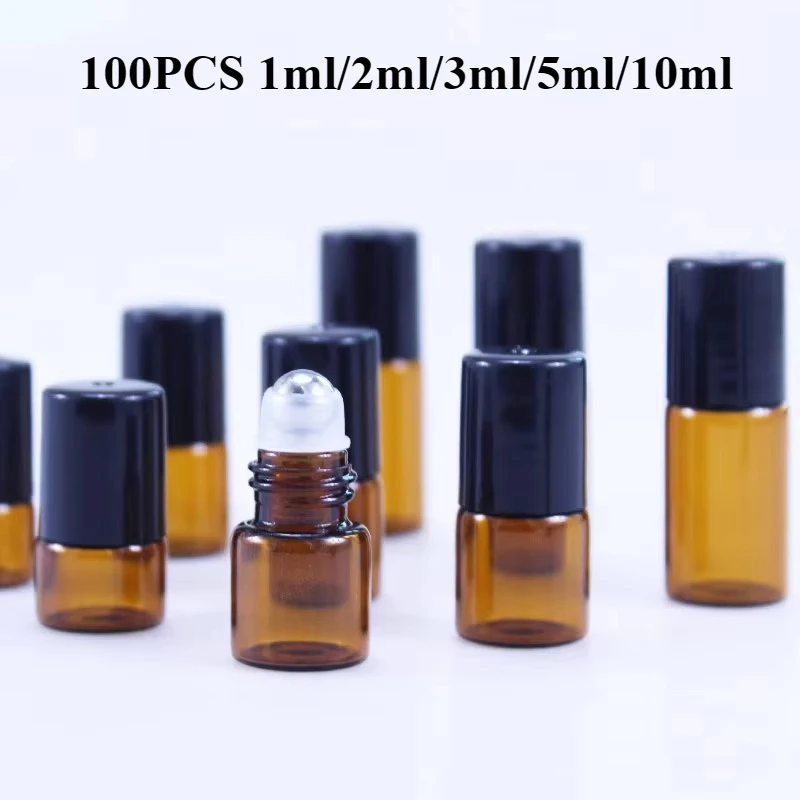 100PCS 1ml/2ml/3ml/5ml/10ml Glass Roll on Bottle Oil Vials with Roller Metal /Glass Ball Sample Test Essential Amber Stainless
100PCS 1ml/2ml/3ml/5ml/10ml Glass Roll on Bottle Oil Vials with Roller Metal /Glass Ball Sample Test Essential Amber Stainless