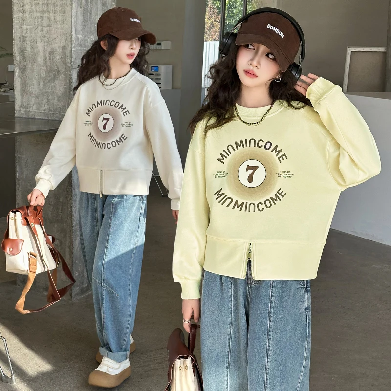 Kids New Designer Fashion Sweatshirt with Zipper Waist for Teenage Girls Trendy Cotton Clothing Kids Casual Autumn Clothes 5-14Y
Kids New Designer Fashion Sweatshirt with Zipper Waist for Teenage Girls Trendy Cotton Clothing Kids Casual Autumn Clothes 5-14Y