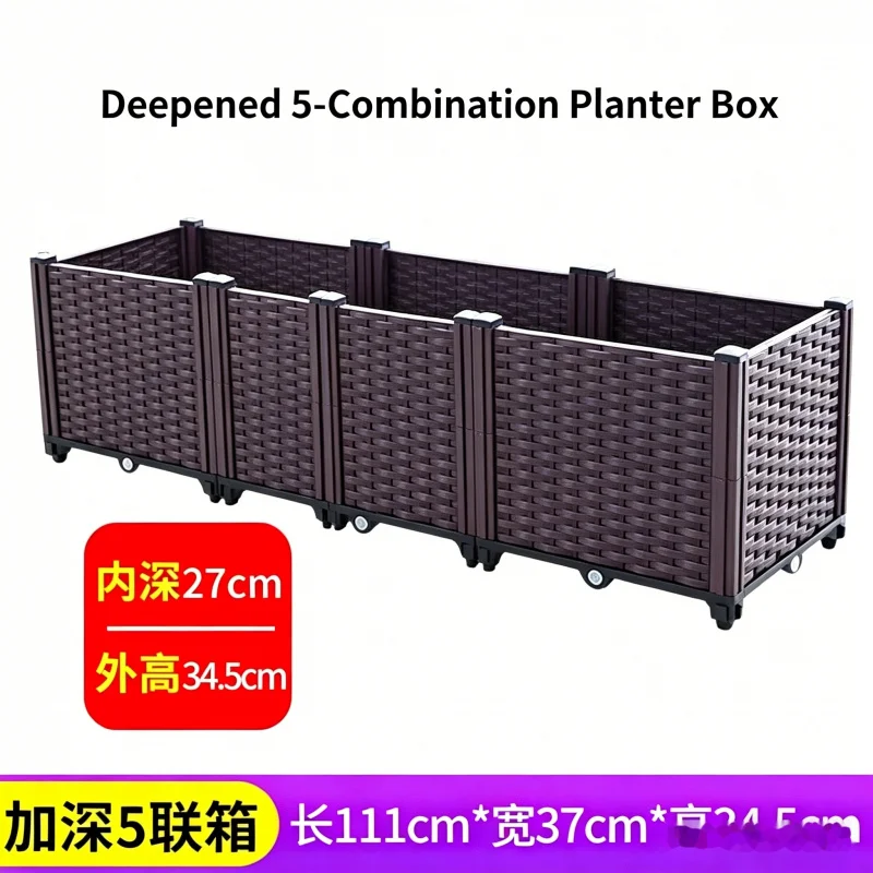 Large Deepened 5-Section Plastic Planter Box 185x37x34cm Outdoor Indoor Vegetable Flower Grow Kit Balcony Garden Planting Pot Wh
Large Deepened 5-Section Plastic Planter Box 185x37x34cm Outdoor Indoor Vegetable Flower Grow Kit Balcony Garden Planting Pot Wh