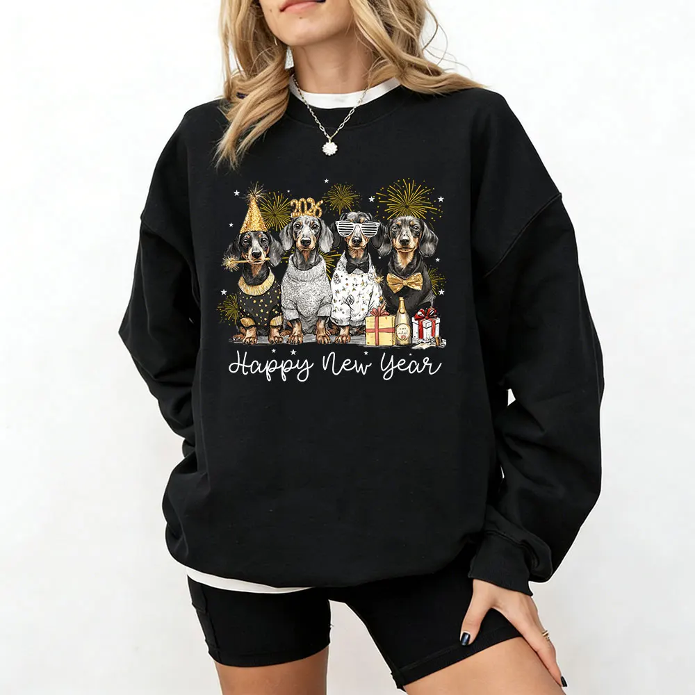 Gillter Happy New Year Dachshund Dog Unisex Sweatshirts Dog Lover 2026 New Year New Me Hoody Cute Puppies Holiday Pet Sweater
Gillter Happy New Year Dachshund Dog Unisex Sweatshirts Dog Lover 2026 New Year New Me Hoody Cute Puppies Holiday Pet Sweater