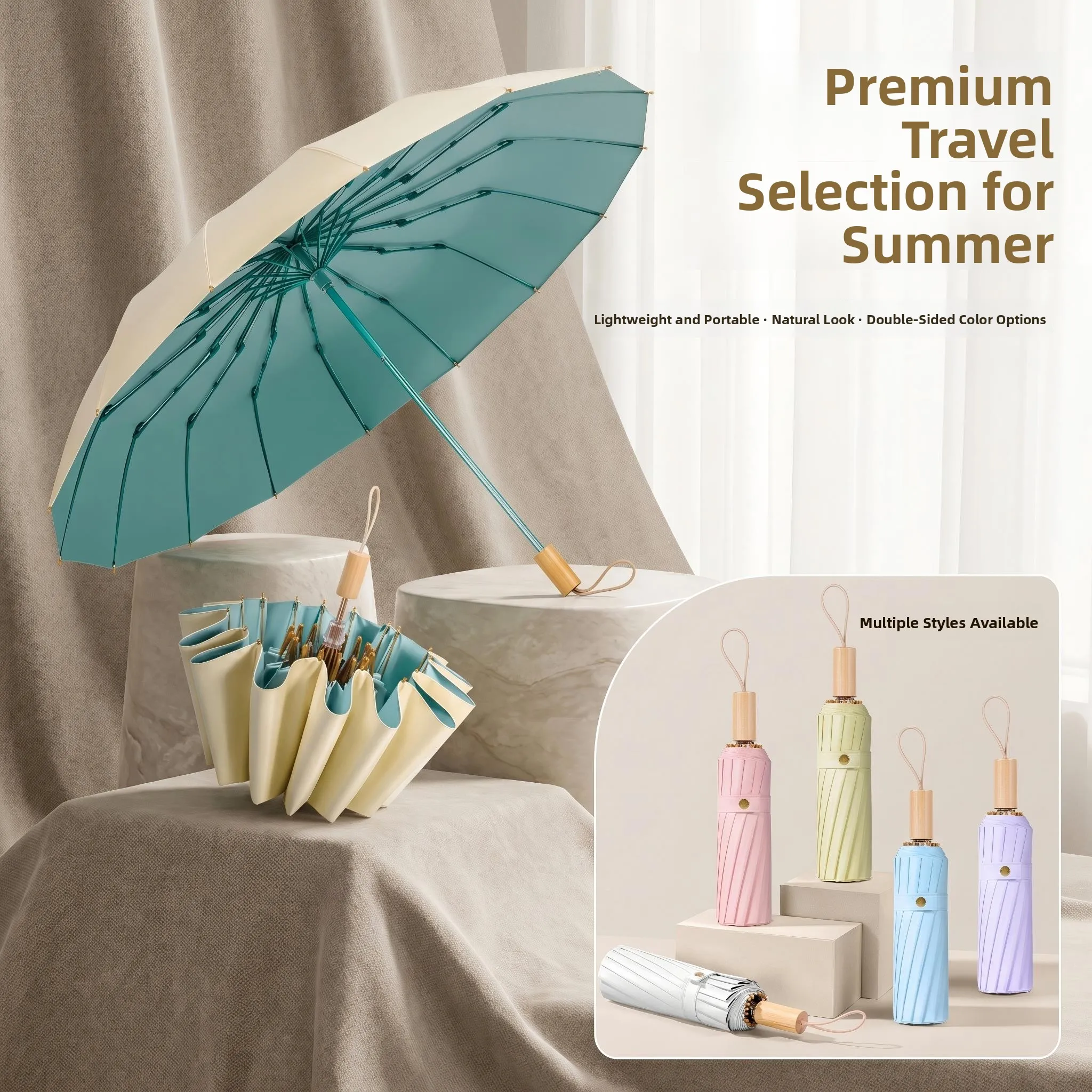 Women's Umbrella Sunshade UV Protection Rainproof Manual Folding Reinforced Windproof Black Glue Umbrella Summer Season
Women's Umbrella Sunshade UV Protection Rainproof Manual Folding Reinforced Windproof Black Glue Umbrella Summer Season
