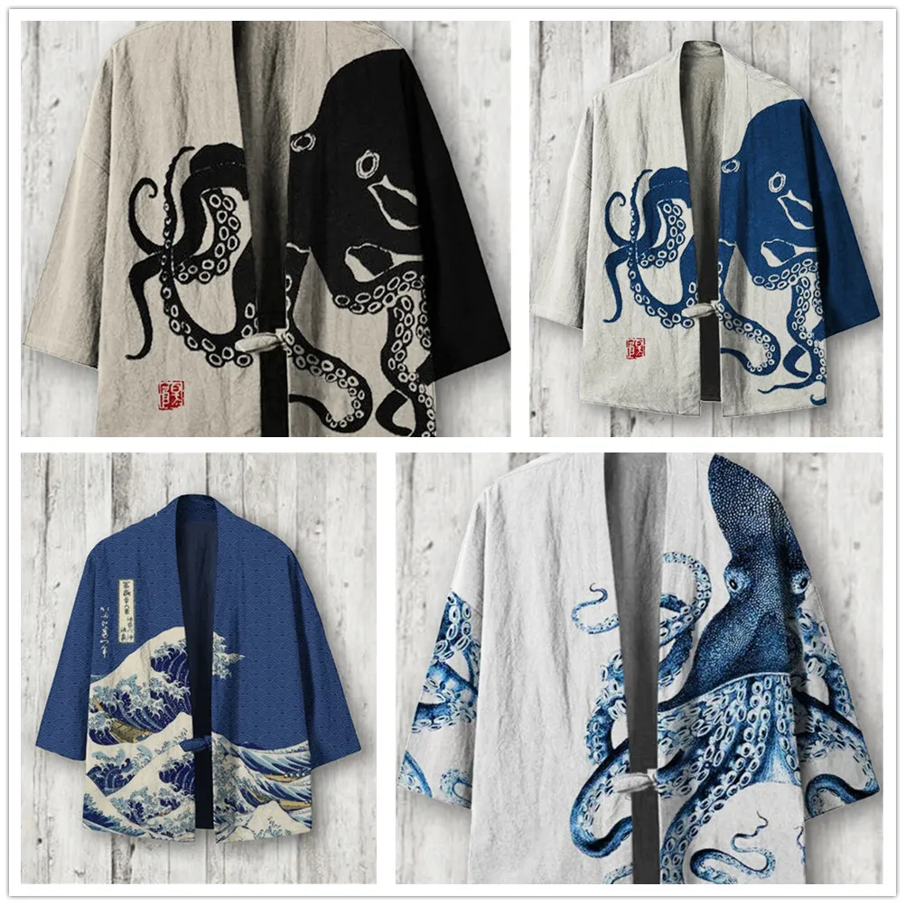 Traditional Cardigan Robe Men and Women Harajuku Cartoon Print Kimono Cosplay Women Beach Haori Yukata
Traditional Cardigan Robe Men and Women Harajuku Cartoon Print Kimono Cosplay Women Beach Haori Yukata