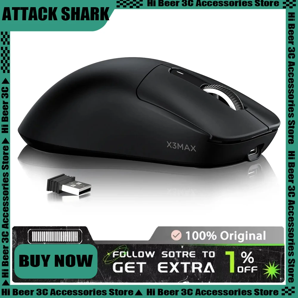 Attack Shark X3MAX PAW3950 Gaming Mouse Three Mode 42000DPI 49g Ultralight Lightweight Mice Gamer Player PC Accessories Gifts
Attack Shark X3MAX PAW3950 Gaming Mouse Three Mode 42000DPI 49g Ultralight Lightweight Mice Gamer Player PC Accessories Gifts
