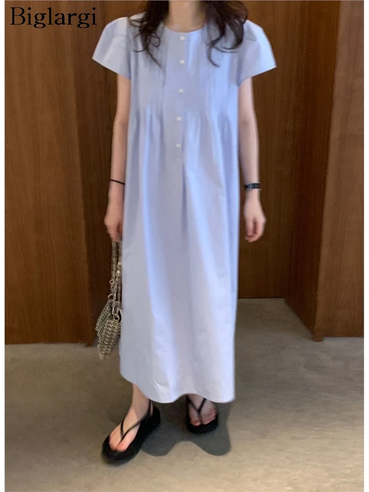 Summer A-Line Long Dress Women Pleated Fashion Korean Style Ladies Dresses Casual Loose Ruffle Short Sleeve Woman Dress
Summer A-Line Long Dress Women Pleated Fashion Korean Style Ladies Dresses Casual Loose Ruffle Short Sleeve Woman Dress