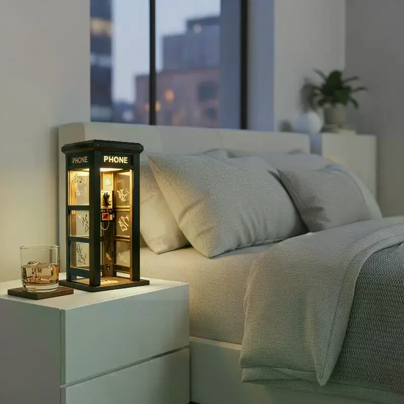 Tall Retro Vintage Telephone Booth Lamp Mini Phonebooth Ambient Table Desk Light for Study Bedroom Office Decor
Tall Retro Vintage Telephone Booth Lamp Mini Phonebooth Ambient Table Desk Light for Study Bedroom Office Decor