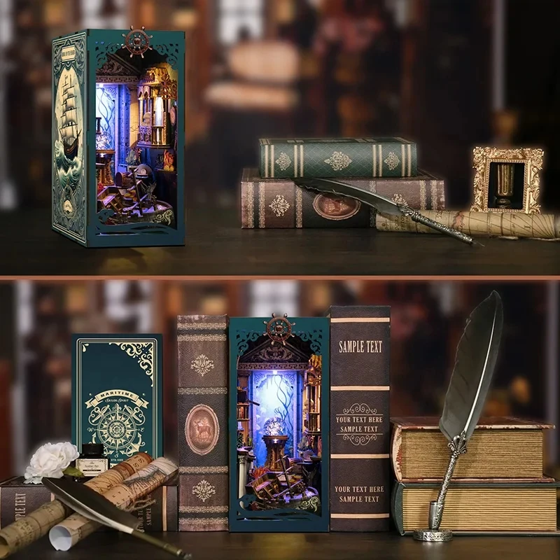 OUZEY Seabed Wooden Riddle Book Nook Shelf Insert Kit Miniature Model Kits with LED Light Bookend for Collectors Friends
OUZEY Seabed Wooden Riddle Book Nook Shelf Insert Kit Miniature Model Kits with LED Light Bookend for Collectors Friends