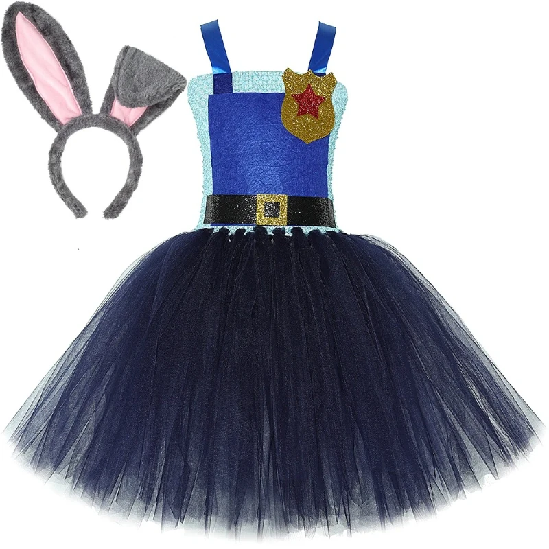 Cute Girls Animal Rabbit Officer Tutu Dress Blue Navy Zoo Bunny Judy Costumes for Kids Halloween Carnival Outfits with Ears Bow
Cute Girls Animal Rabbit Officer Tutu Dress Blue Navy Zoo Bunny Judy Costumes for Kids Halloween Carnival Outfits with Ears Bow