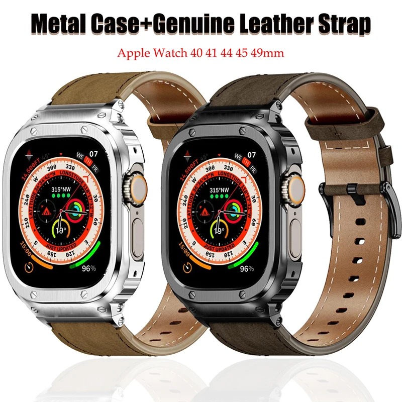 Ремешок из натуральной кожи для Apple Watch Band ultra 49 мм, металлический браслет Φ correa 44 мм 45 мм 40 мм 41 мм iwatch series se 4 5 6 7 8
Ремешок из натуральной кожи для Apple Watch Band ultra 49 мм, металлический браслет Φ correa 44 мм 45 мм 40 мм 41 мм iwatch series se 4 5 6 7 8