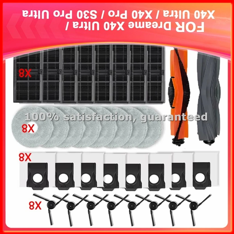 For X40 Ultra /X40 Ultra Complete / X40 Pro / S30 Pro Ultra Vacuum Parts Main Roller Side Brush Filter Dust Bag-ABWY
For X40 Ultra /X40 Ultra Complete / X40 Pro / S30 Pro Ultra Vacuum Parts Main Roller Side Brush Filter Dust Bag-ABWY