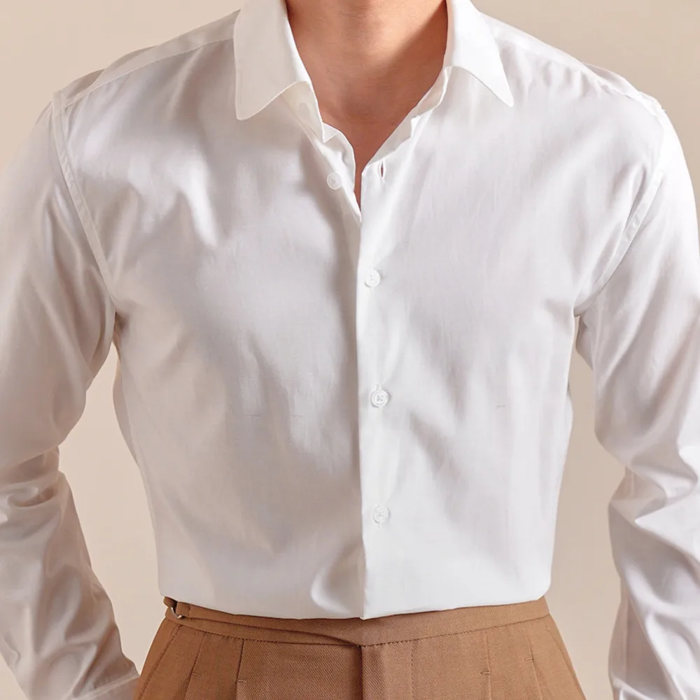 Summer British Pointed Collar Long Sleeve Slim Fit Dressed Shirt Fashion Brand 2025 Spring Stretchable Solid Color Men Shirt
Summer British Pointed Collar Long Sleeve Slim Fit Dressed Shirt Fashion Brand 2025 Spring Stretchable Solid Color Men Shirt