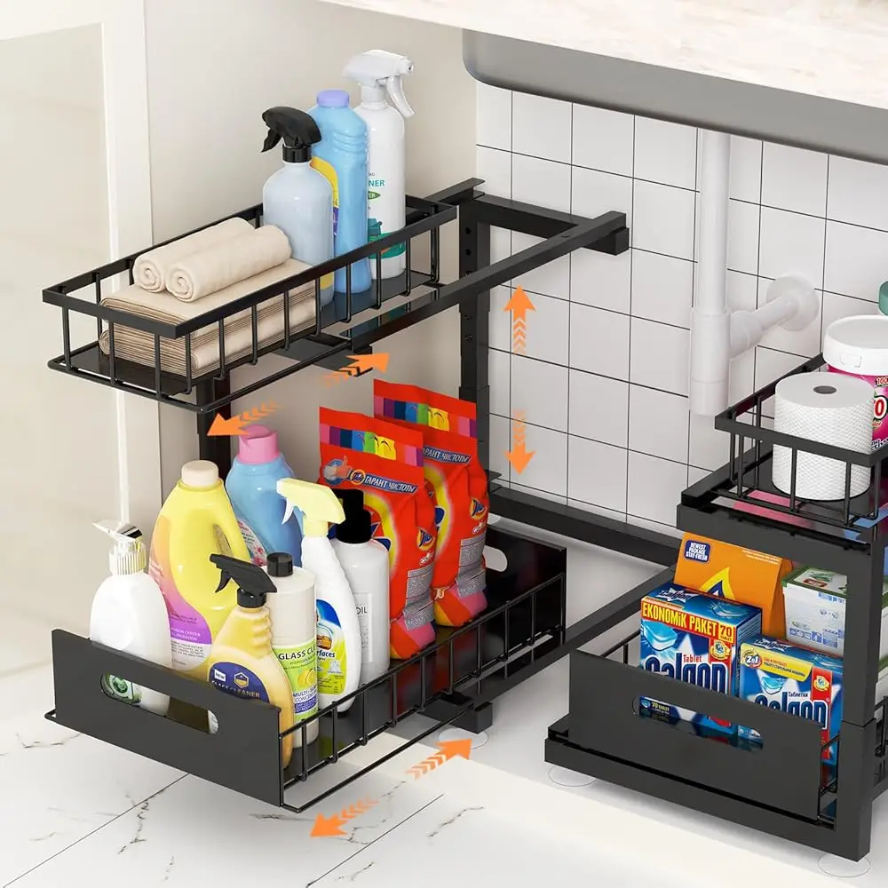 2 Pa Under Sink Organizer, 2-Tier Heavy Duty Metal Pull Out Cabinet Organizer Slide Out Sink Shelf Organizer Height Adustable,
2 Pa Under Sink Organizer, 2-Tier Heavy Duty Metal Pull Out Cabinet Organizer Slide Out Sink Shelf Organizer Height Adustable,