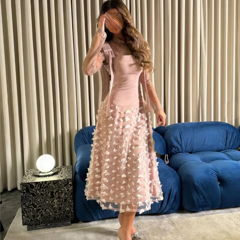 Customized A-Line Prom Dresses Tea-Length Full Sleeve High-Neck Evening Dresses Fashion Bow Embroidery Lace Party Dresses
Customized A-Line Prom Dresses Tea-Length Full Sleeve High-Neck Evening Dresses Fashion Bow Embroidery Lace Party Dresses
