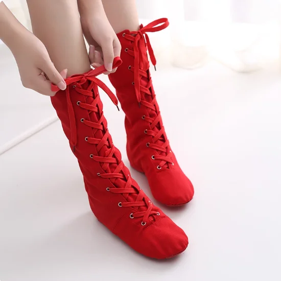 Women's Elongated Canvas Jazz Boots Modern High Top Soft Soled Dance Shoes
Women's Elongated Canvas Jazz Boots Modern High Top Soft Soled Dance Shoes