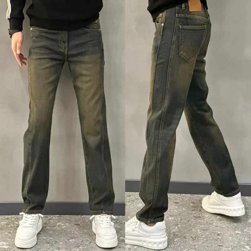 New Men's Stretch Jeans Retro Slim Straight Casual Denim Pants Streetwear High Quality Brand Male Trousers Clothing Homme Hombre
New Men's Stretch Jeans Retro Slim Straight Casual Denim Pants Streetwear High Quality Brand Male Trousers Clothing Homme Hombre