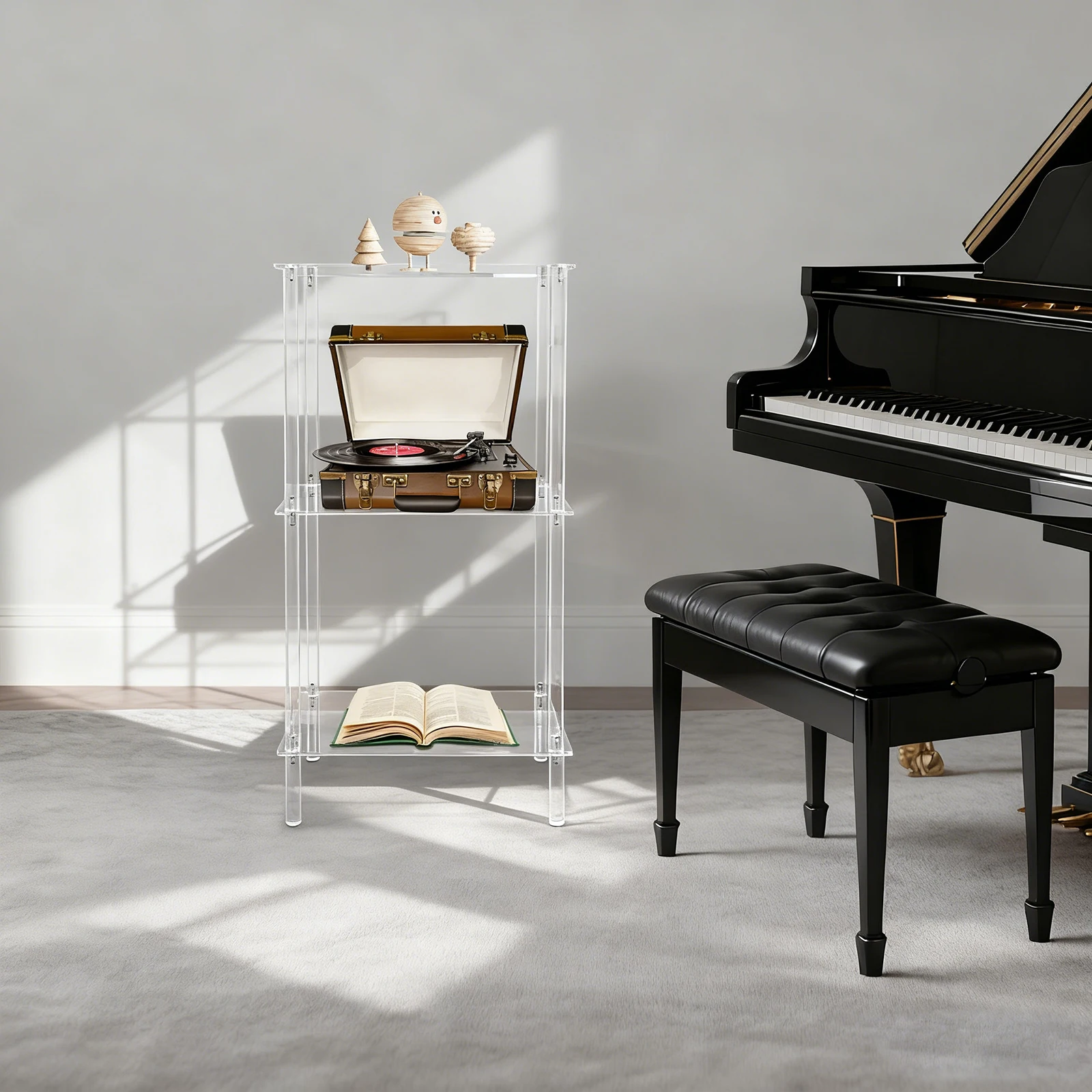 Трехуровневая акриловая подставка для проигрывателя виниловых пластинок 15.75*11.81*30.71 дюймов, отдельно стоящая, прозрачная, для гостиных и спален
Трехуровневая акриловая подставка для проигрывателя виниловых пластинок 15.75*11.81*30.71 дюймов, отдельно стоящая, прозрачная, для гостиных и спален