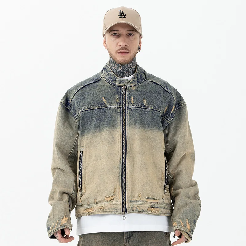 Men's Casual Vintage Waed Heavy Du Zipper Denim Jaet Autumn Winter New Arrival Loose Fit Cotton Long Sve Coat
Men's Casual Vintage Waed Heavy Du Zipper Denim Jaet Autumn Winter New Arrival Loose Fit Cotton Long Sve Coat
