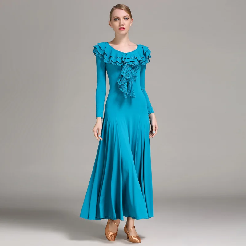 1pcs/lot woman fashion ruffles collar ballroom waltz dancing long plated dress long sleeve
1pcs/lot woman fashion ruffles collar ballroom waltz dancing long plated dress long sleeve