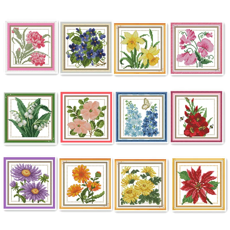 Joy Sunday Counted Cross Stitch Kits Mini Small Size December Flowers Plant Flowers Series Hand Embroidery Line
Joy Sunday Counted Cross Stitch Kits Mini Small Size December Flowers Plant Flowers Series Hand Embroidery Line