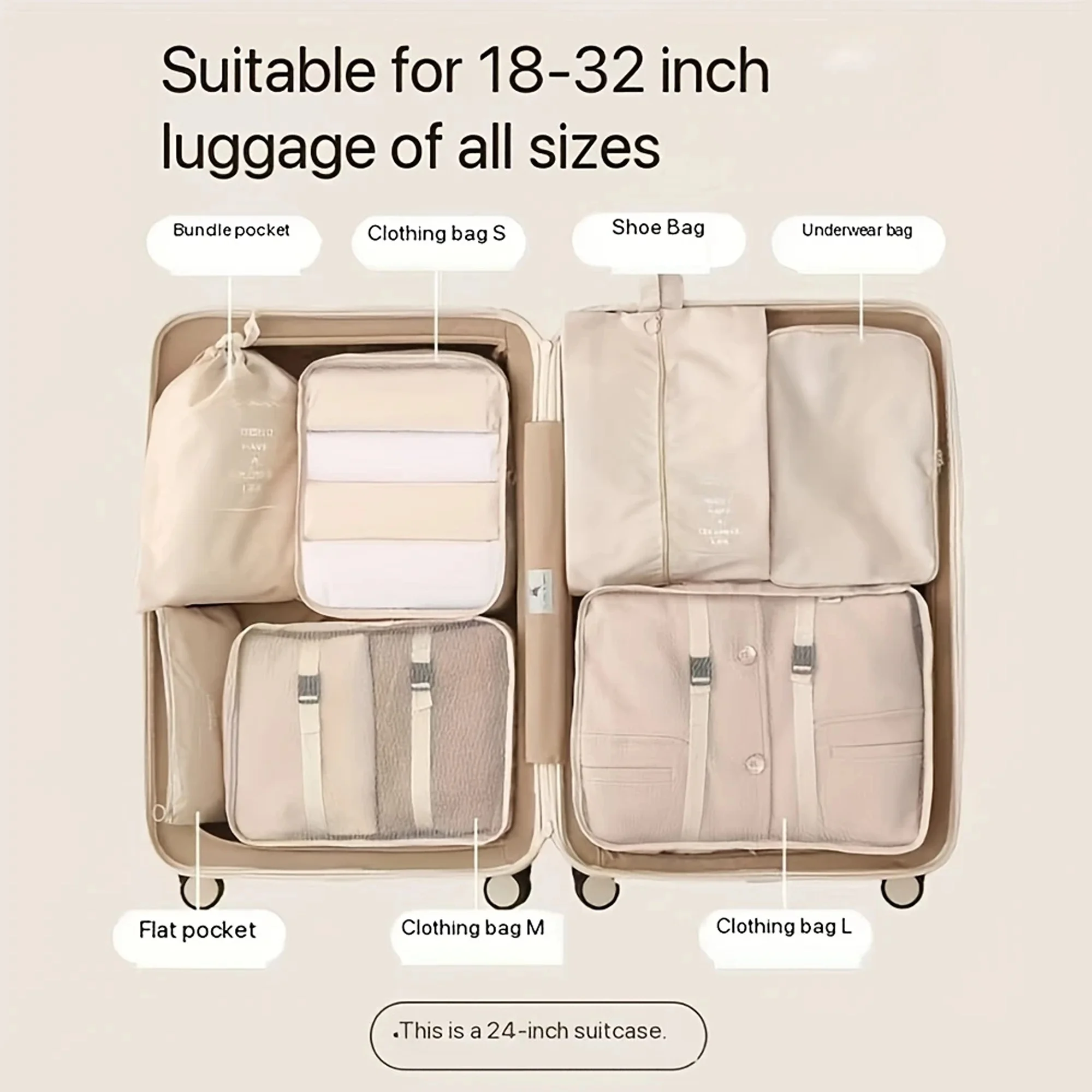 7-piece luggage storage bag, travel classification storage bag, clothing protection bag, makeup bag, storage bag, foldable, ligh
7-piece luggage storage bag, travel classification storage bag, clothing protection bag, makeup bag, storage bag, foldable, ligh