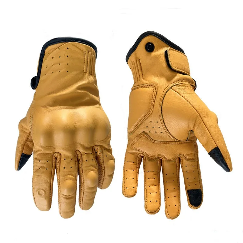Retro All Finger Yellow Sheepskin Motorcycle Gloves for Men and Women Windproof and Warm Outdoor Protective Equipment
Retro All Finger Yellow Sheepskin Motorcycle Gloves for Men and Women Windproof and Warm Outdoor Protective Equipment