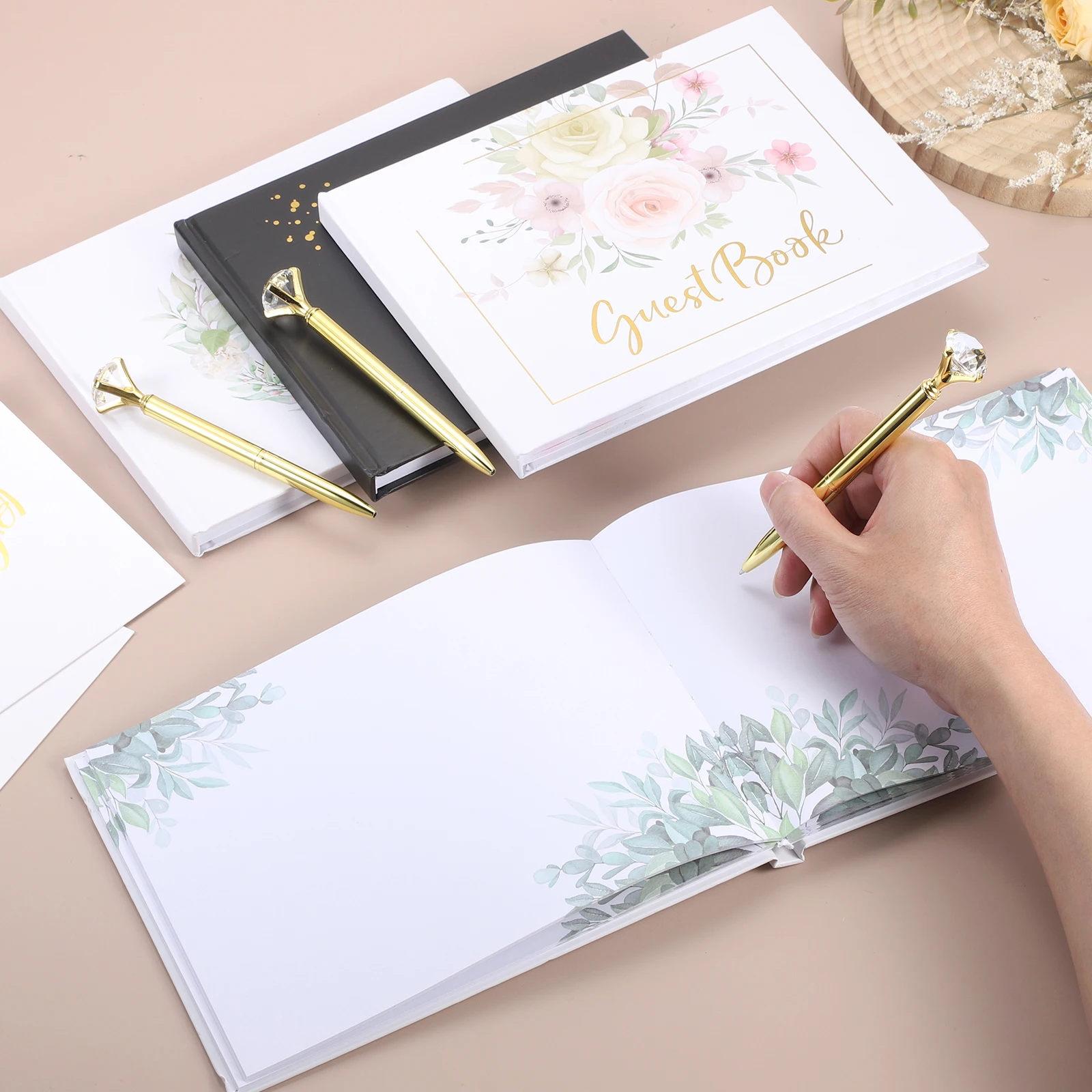 Гостевая книга 9,3x7 дюймов, элегантная свадебная книга для гостей с обложкой в виде зеленого венка, книга для памятных записей с ручкой для подписи с алмазным декором и поздравительной открыткой для свадьбы
Гостевая книга 9,3x7 дюймов, элегантная свадебная книга для гостей с обложкой в виде зеленого венка, книга для памятных записей с ручкой для подписи с алмазным декором и поздравительной открыткой для свадьбы