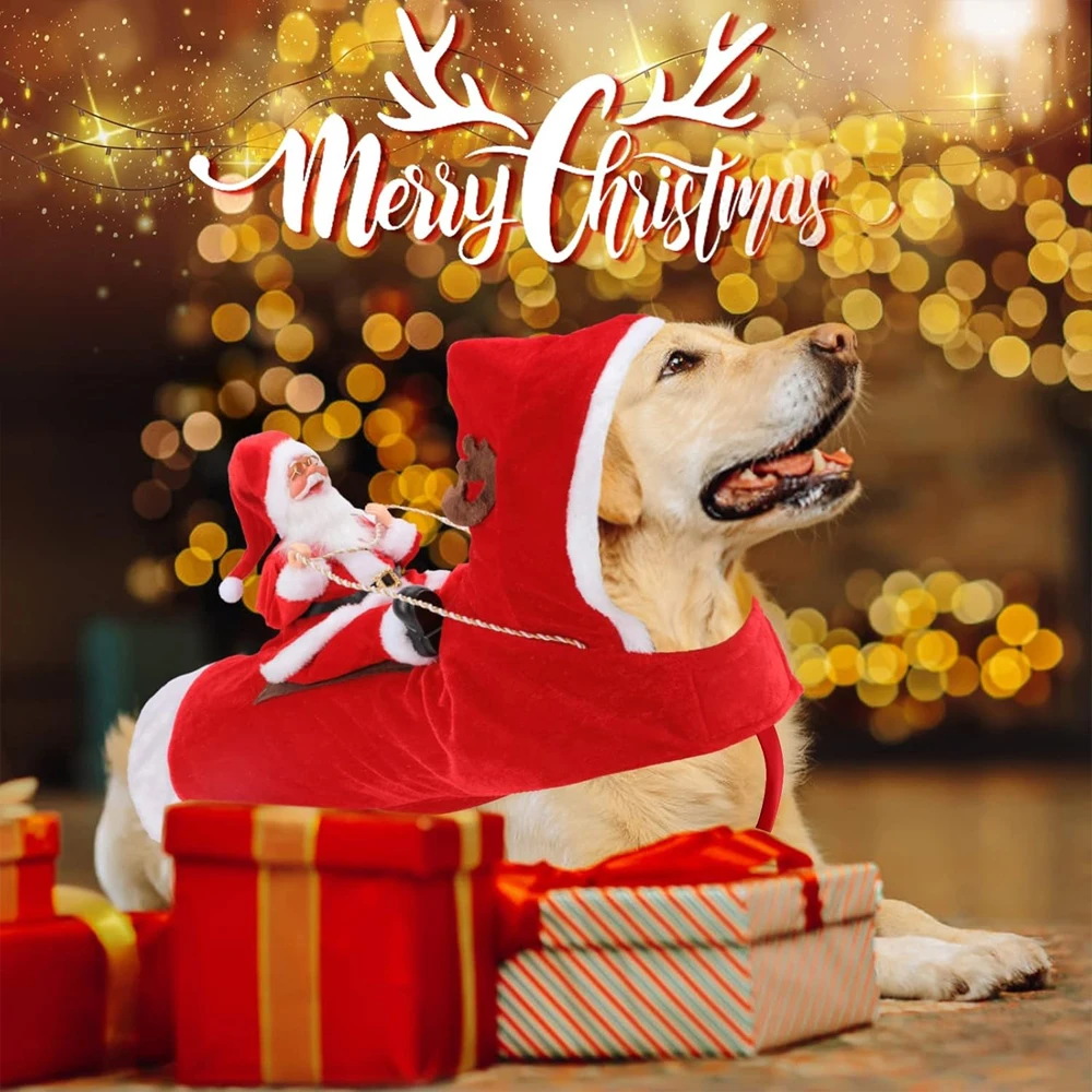 Santa Dog Costume Christmas Pet Clothes Santa Claus Riding Pet Cosplay Costumes Party Dressing up Dogs Cats Outfit for All Sizes
Santa Dog Costume Christmas Pet Clothes Santa Claus Riding Pet Cosplay Costumes Party Dressing up Dogs Cats Outfit for All Sizes