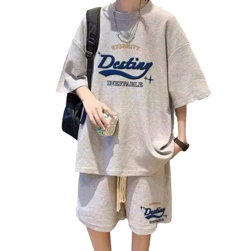 Men's Waffle Style Sets Short Sleeve Trendy Quality Casual Summer Clothes Outdoor Loose T-shirts Shorts for Youth Oversized 5XL
Men's Waffle Style Sets Short Sleeve Trendy Quality Casual Summer Clothes Outdoor Loose T-shirts Shorts for Youth Oversized 5XL