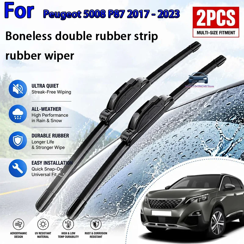 Front Wiper Blades Set For Peugeot 5008 P87 MK2 2017 - 2023 Windscreen Windshield Clean Window Rain Brush Modification Parts
Front Wiper Blades Set For Peugeot 5008 P87 MK2 2017 - 2023 Windscreen Windshield Clean Window Rain Brush Modification Parts