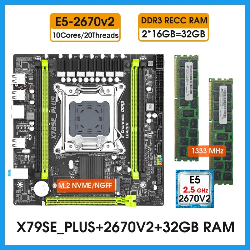 Kit de placa base X79 con procesador xeon E5 2670 V2 y 2*16G = 32GB DDR3 REG Memory LGA2011 NVME M.2 Xeon Kit de montaje x79
Kit de placa base X79 con procesador xeon E5 2670 V2 y 2*16G = 32GB DDR3 REG Memory LGA2011 NVME M.2 Xeon Kit de montaje x79