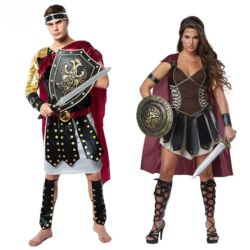 Halloween Cosplay Couple Clothes Roman Warrior Spartan Brave Adult Men Women Retro Battle Robe Performance Outfits Male Female
Halloween Cosplay Couple Clothes Roman Warrior Spartan Brave Adult Men Women Retro Battle Robe Performance Outfits Male Female