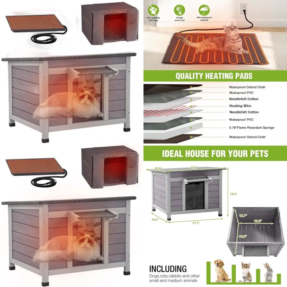 Утепленный уличный домик для кошек с деревянным укрытием для защиты от холодной погоды
Утепленный уличный домик для кошек с деревянным укрытием для защиты от холодной погоды