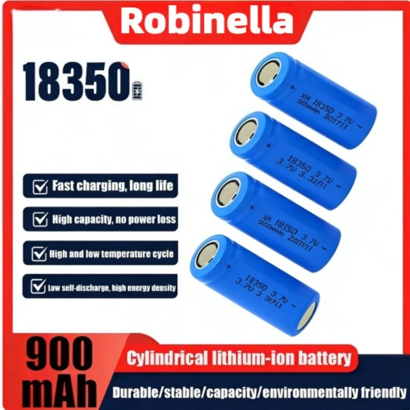 18350 Rechargeable Battery 3.7V 900mah Flat Top Lithium Large Capacity Battery for LED Flashlight Torch Headlamp Mini Fans etc
18350 Rechargeable Battery 3.7V 900mah Flat Top Lithium Large Capacity Battery for LED Flashlight Torch Headlamp Mini Fans etc
