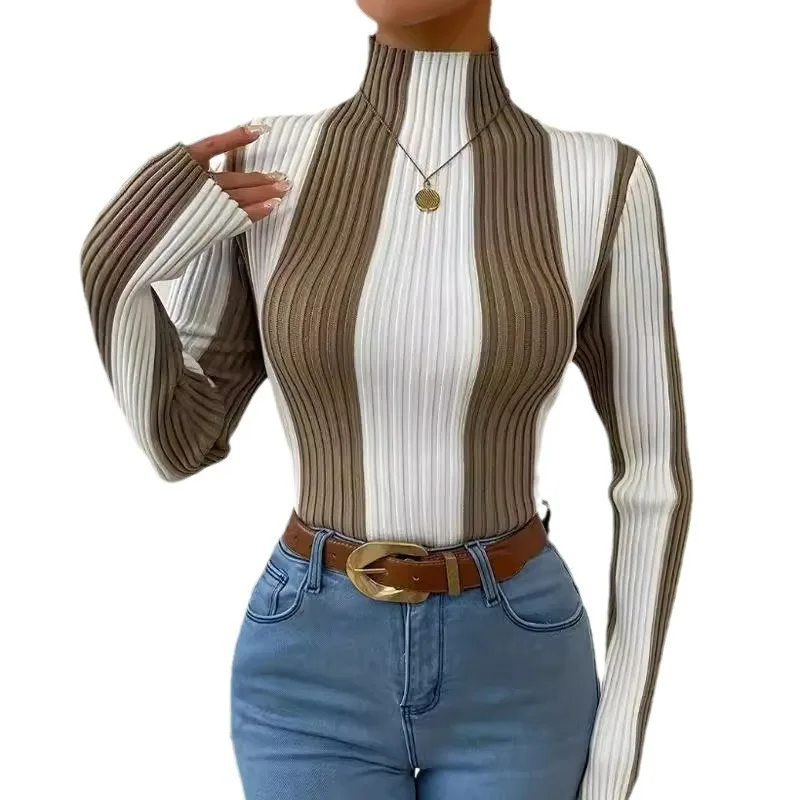Color Block Mock Neck Sweater 2025 Women's Striped Slim Fit Mid-Weight Work to Weekend Knit Top Transitional Fall Winter Chic
Color Block Mock Neck Sweater 2025 Women's Striped Slim Fit Mid-Weight Work to Weekend Knit Top Transitional Fall Winter Chic