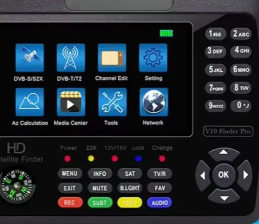 V10 Satellites Signal Finder, Suitable For 1080P Satellites Signal Finders Supports DVB-S2X/T/T2/C Protocol, 4.3-inch LCD Screen
V10 Satellites Signal Finder, Suitable For 1080P Satellites Signal Finders Supports DVB-S2X/T/T2/C Protocol, 4.3-inch LCD Screen
