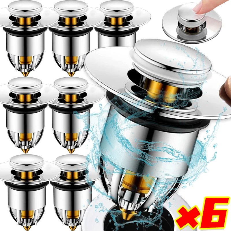 1/6x пробка для раковины в ванной комнате, сливной фильтр нажимного типа, сливной фильтр для дома, кухонной раковины, пробка для ванны в ванной, пробка против запаха
1/6x пробка для раковины в ванной комнате, сливной фильтр нажимного типа, сливной фильтр для дома, кухонной раковины, пробка для ванны в ванной, пробка против запаха