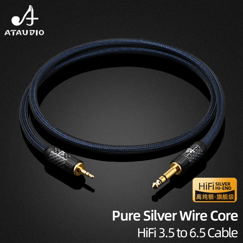 ATAUDIO HiFi 3.5 to 6.5 Cable Pure Silver Stereo 3.5mm Jack to 6.5mm TRS/TS 1/4'' Audio Cable for Phone Mixing Console Amplifier
ATAUDIO HiFi 3.5 to 6.5 Cable Pure Silver Stereo 3.5mm Jack to 6.5mm TRS/TS 1/4'' Audio Cable for Phone Mixing Console Amplifier