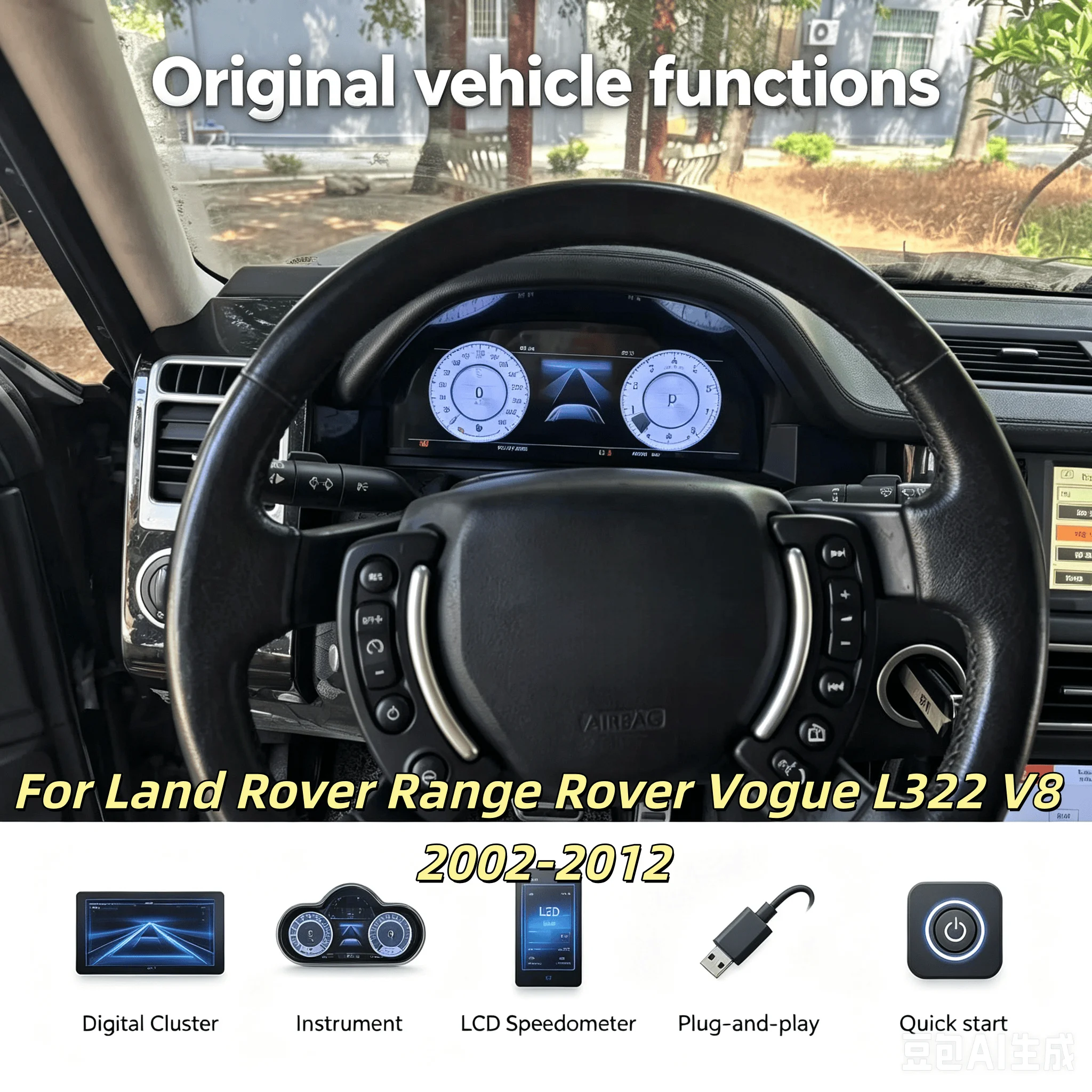 For Land Rover Range Rover Vogue L322 V8 Digital Cluster Speedometer Dashboard Screen LCD 2002-2012 Virtual Cockpit Auto
For Land Rover Range Rover Vogue L322 V8 Digital Cluster Speedometer Dashboard Screen LCD 2002-2012 Virtual Cockpit Auto