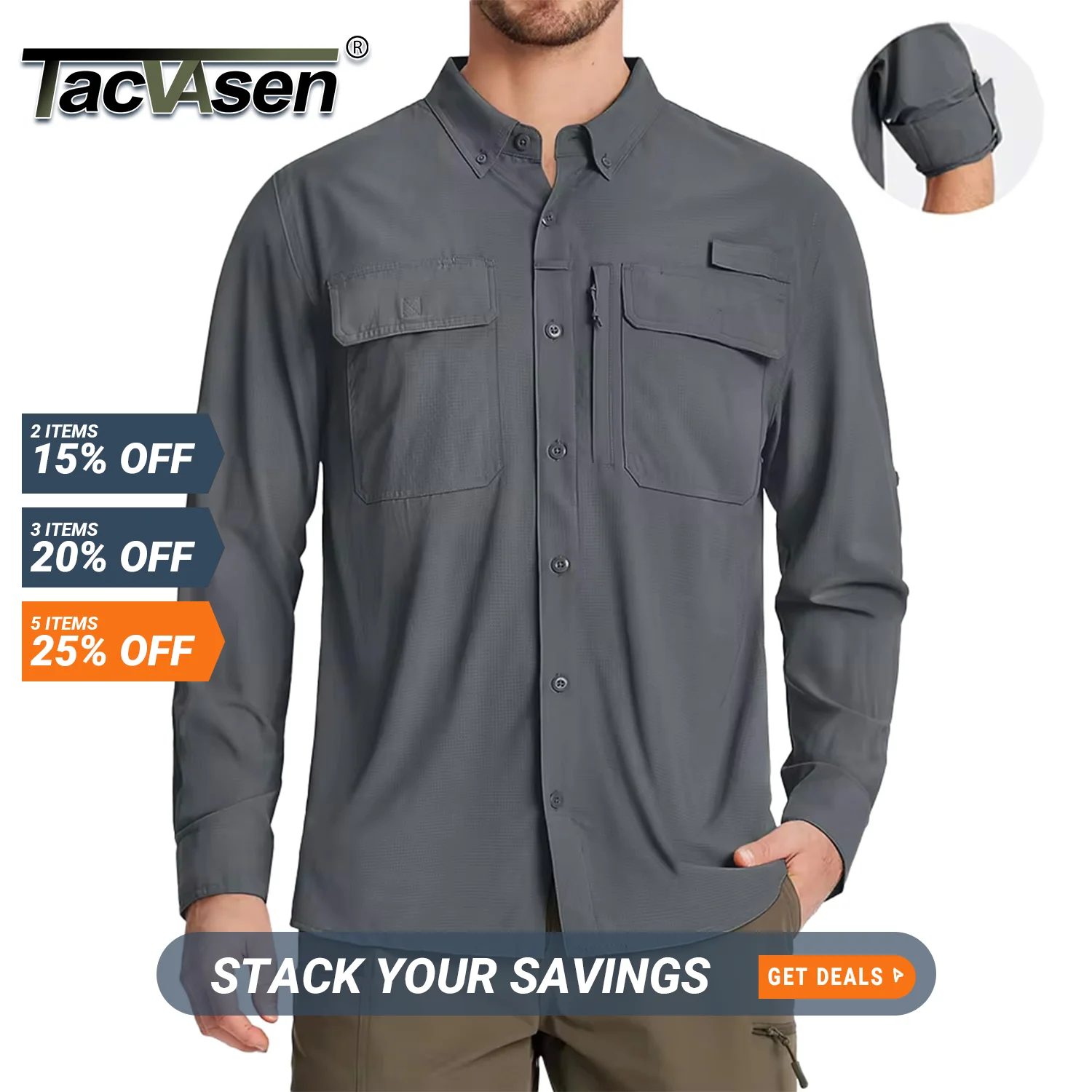 TACVASEN UPF 50+ Sun Protection Fishing Shirts Men's Quick Dry Long Sleeve Shirts Mesh Breathable Hiking Work Cargo Shirts
TACVASEN UPF 50+ Sun Protection Fishing Shirts Men's Quick Dry Long Sleeve Shirts Mesh Breathable Hiking Work Cargo Shirts